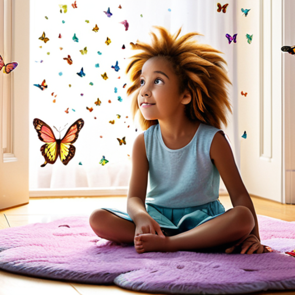 소피루비 캐릭터별 상징물 - Childhood Imagination and Creativity**
    A whimsical and vibrant scene depicting a young girl, age...