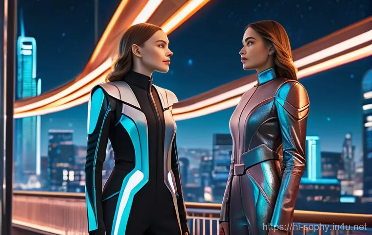 소피루비 팬 픽션 작품 - **Prompt:** A vibrant, fantastical scene featuring Sophie and Ruby, both appearing to be teenagers, ...