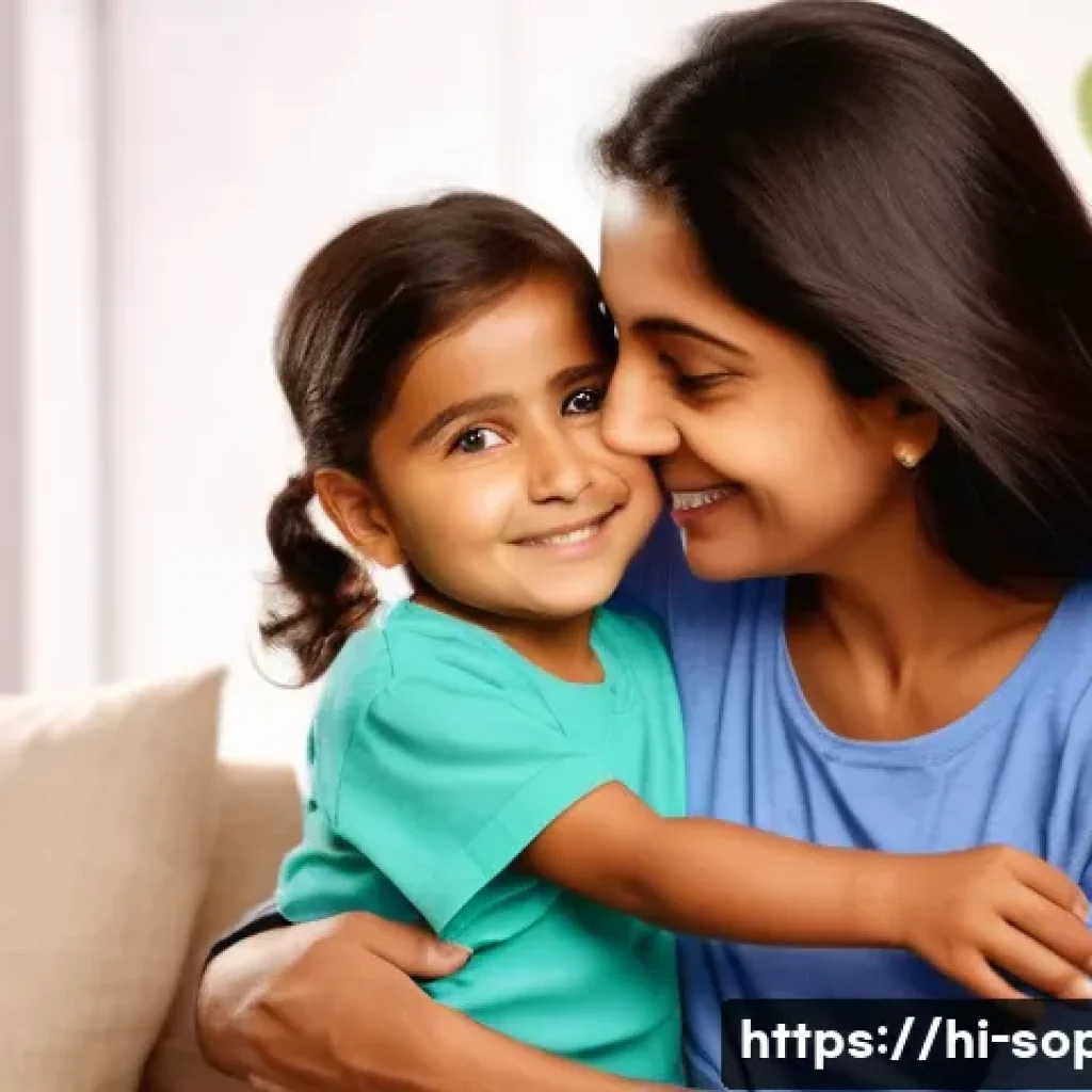 소피루비의 감정 전달법 - **Prompt 1: "Heart-to-Heart Connection"**
    A heartwarming and vibrant image depicting an 8-year-o...