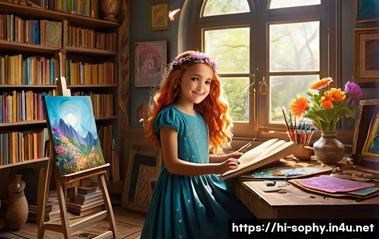 소피루비 팬아트 경연 - **Prompt 1: Sophiruby's Magical Art Studio**
    "A vibrant, enchanting scene featuring Sophiruby, a...