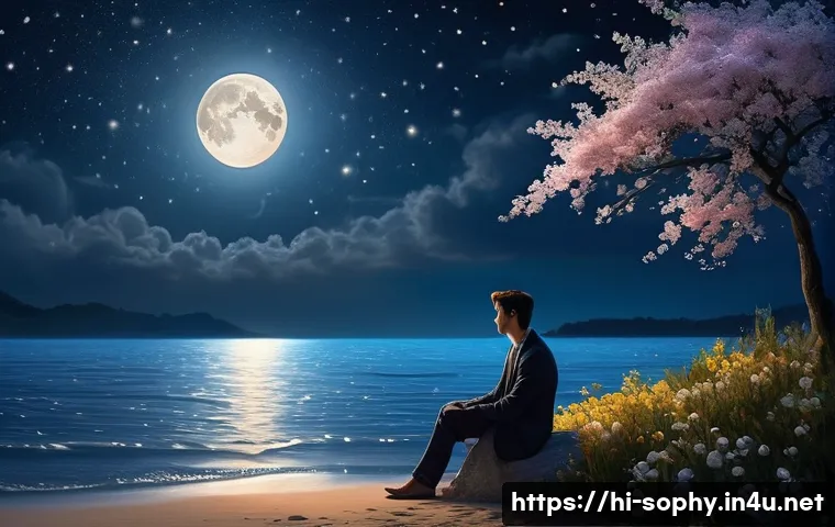 소피루비 OST 앨범 - A romantic and serene night scene titled "Moonlight of the Night," featuring a male singer with a ge...