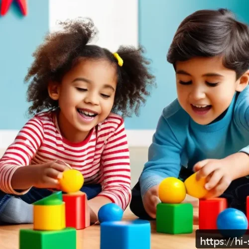 소피루비 장난감 광고 분석 - A vibrant and colorful toy advertisement scene featuring a diverse group of children playing joyfull...